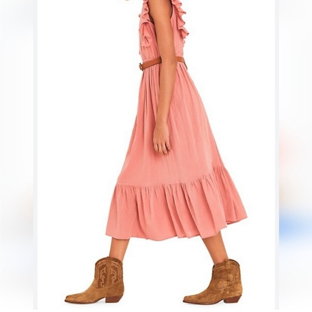 ba&sh Pink Ruffle Midi Dress - Picture 8 of 10